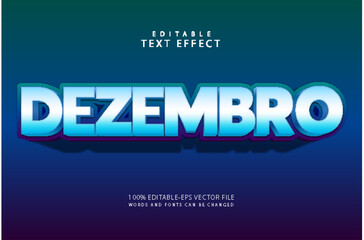 Obraz premium Dezembro editable text effect 3 dimension emboss modern style
