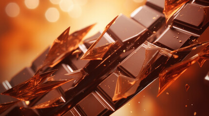 A close-up of a chocolate bar.