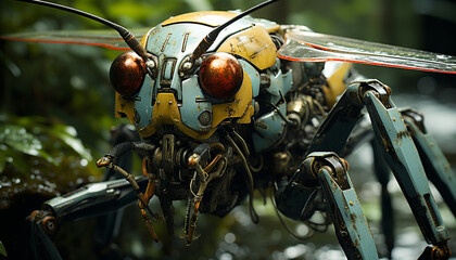 Fototapeta premium Motorcycle riding, extreme sports, danger, speed, adventure, shiny chrome, futuristic generated by AI