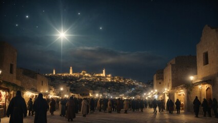 Bethlehem star, Christmas. - obrazy, fototapety, plakaty
