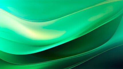グリーンの抽象的なウェーブ模様の背景