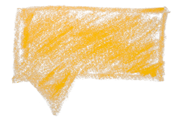 yellow brush painting speech bubbles isolated on transparent background.