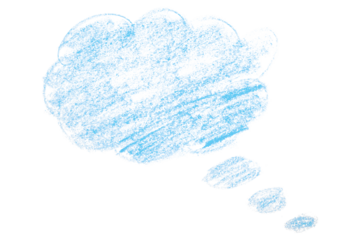 light blue brush painting speech bubbles isolated on transparent background.