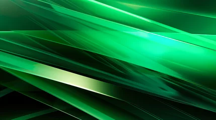 Deurstickers 緑のメタリックな直線模様の背景 © Hanasaki