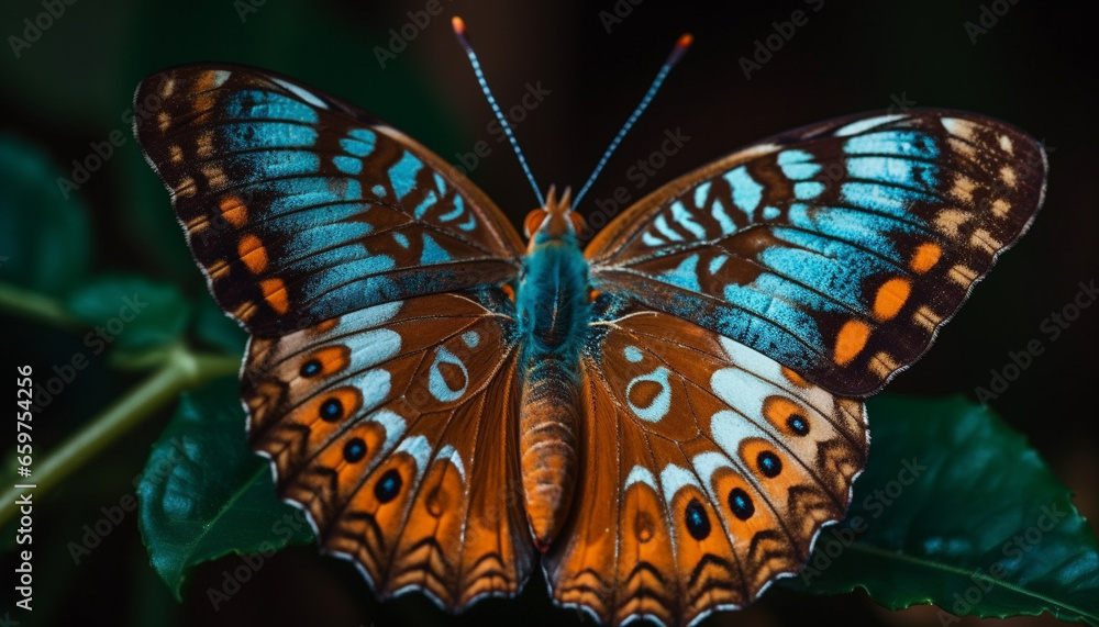 Poster the fragile beauty of a multi colored butterfly in close up generated by ai