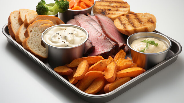 Lunch meat platter with an assortment of sliced UHD wallpaper Stock Photographic Image