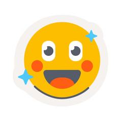 Happy smiley face emoji icon sticker