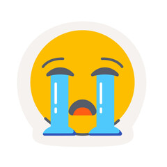 Cry sad face emoji icon sticker