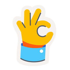 Okay gesture hand emoji icon sticker