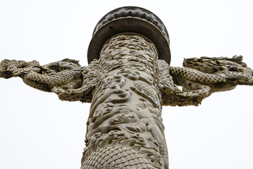 Chinese traditional stone sculpture Huabiao column