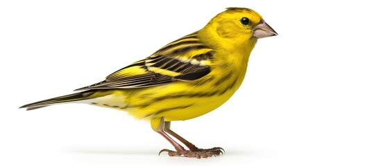 Male siskin isolated on white background