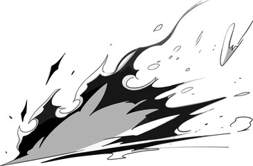 power blast comic action effect drawing lines generated with AI	

