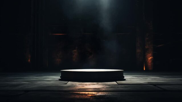 Darkroom background with a platform to showcase, product products marketing concept