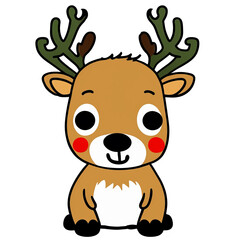 cartoon, cute reindeer for Christmas