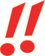 赤色のシンプルな驚きのマーク