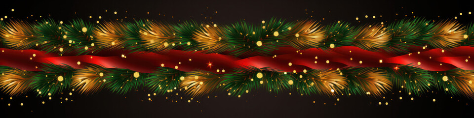 Obraz premium christmas fur-tree branch border for postcards