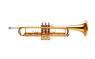 Trumpet a Brass Musical Instrument Renowned for its Resonance Isolated on Transparent Background...