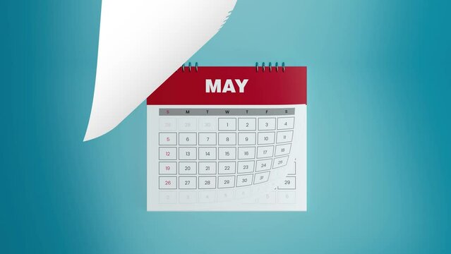 Month Calendar with pages peeling up