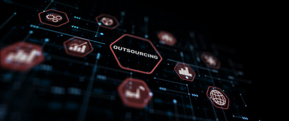 Outsourcing Human Resources Global Recruitment concept