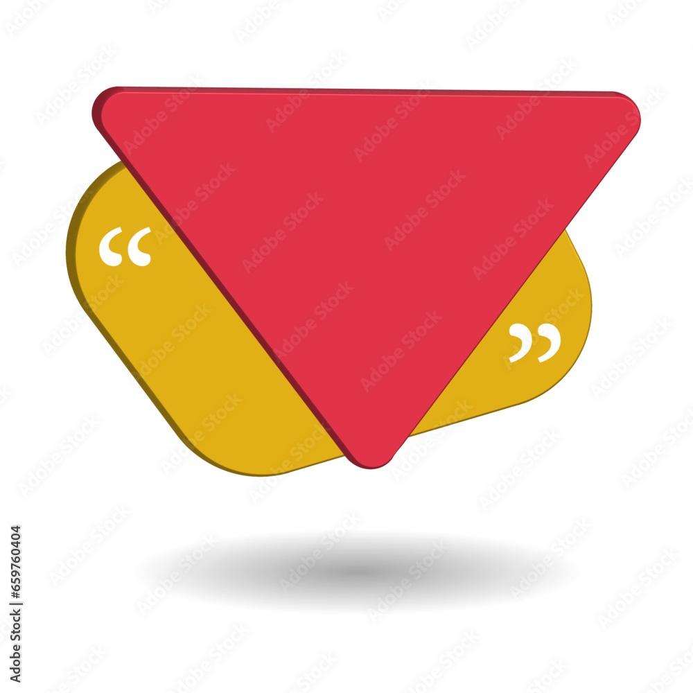 Poster 3d red text frame element for design, text box vector