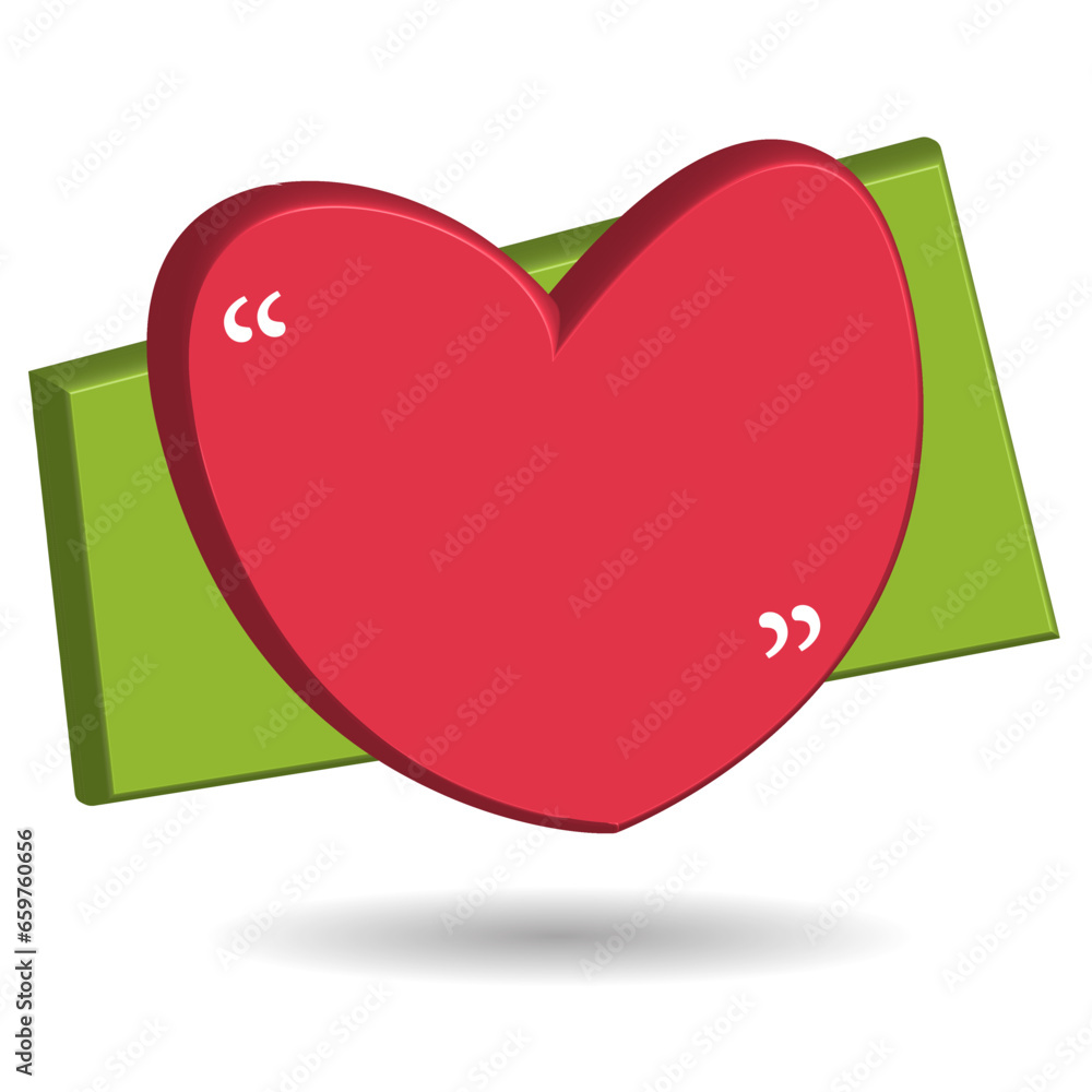 Poster 3d red text frame element for design, text box vector