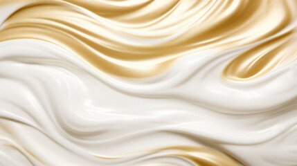 Fototapeta premium ゴールドとホワイトのクリームの背景