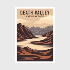 Zelfklevend Fotobehang Death Valley National park poster vector illustration design © Ideapaad