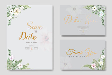 beautiful hand drawn roses vector wedding invitation card set