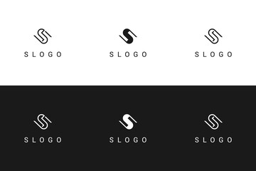 S logo monogram simple minimalist vector design. Set letter s logo geometric line art fit for modern business brand