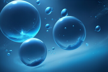 Fototapeta na wymiar Blue bubbles abstract background