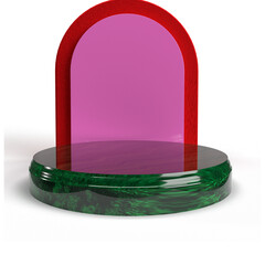 PNG Pedestals Set. Pedestal with golden line on isolated transparent background. Podium for advertising, podium for products. PNG	