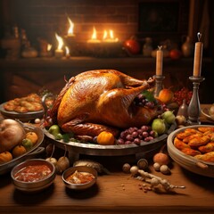 Thanksgiving turkey dinner cinematic