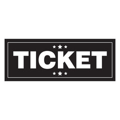 Ticket vector icon. Black illustration isolated for graphic and web design.