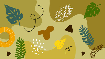 Colorful modern abstract organic background with cute element