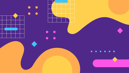 Obraz premium Colorful colourful vector flat geometric memphis background