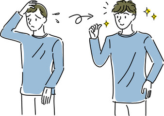 薄毛を気にする男性の増毛ビフォーアフターセット