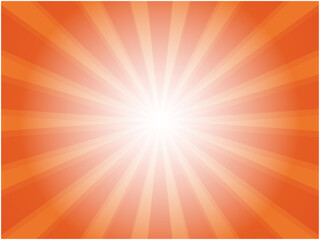 ぼんやりとデフォーカスな太陽光線イメージの集中線背景_レッド×オレンジ
