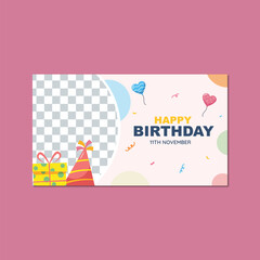 Happy birthday vector design template for party and celebration