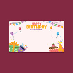 Happy birthday vector design template for party and celebration