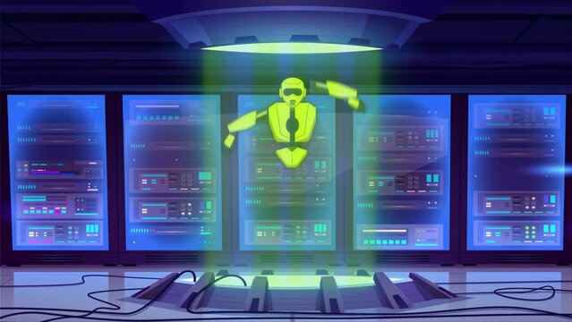 Animation of a Robot Being Constructed (4K)