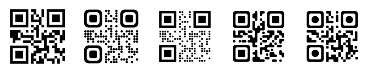 set of various type of blank qr codes. vector template