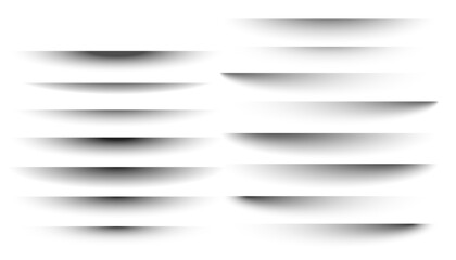 set of vector shadows isolated on white - obrazy, fototapety, plakaty