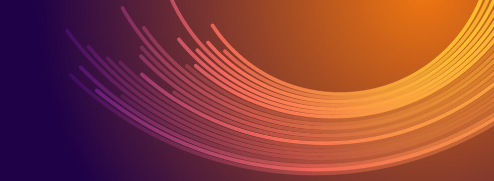Bright minimal wavy lines abstract futuristic tech background. Vector digital banner design
