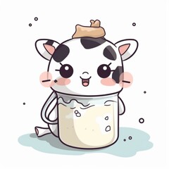 Kawaii Milk Illustration