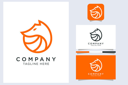 unique fox linear design logo
