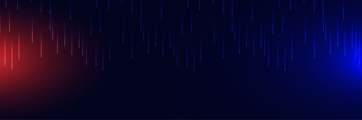 blue and red technology background with flowing particles