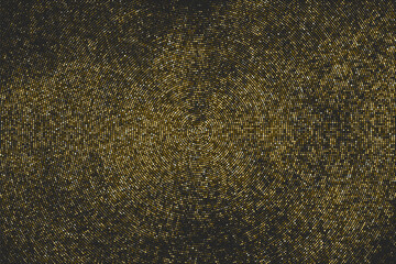 Gold Glitter Halftone Dotted Backdrop. Abstract Circular Retro Pattern. Pop Art Style Background. Golden Explosion Of Confetti. Digitally Generated Image. Vector Illustration, Eps 10.  