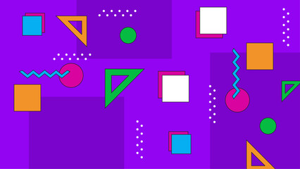 Colorful colourful memphis hipster geometric background