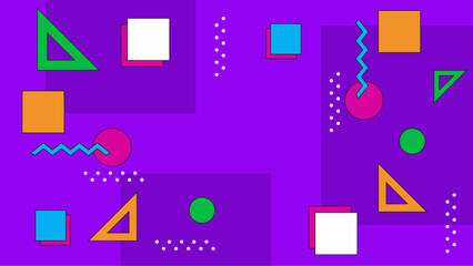 Colorful colourful vector flat geometric memphis background