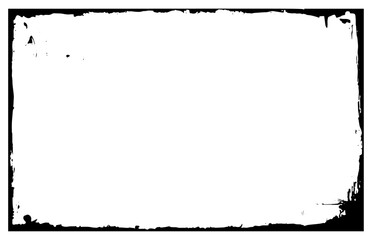 black and white grunge painted frame. vector